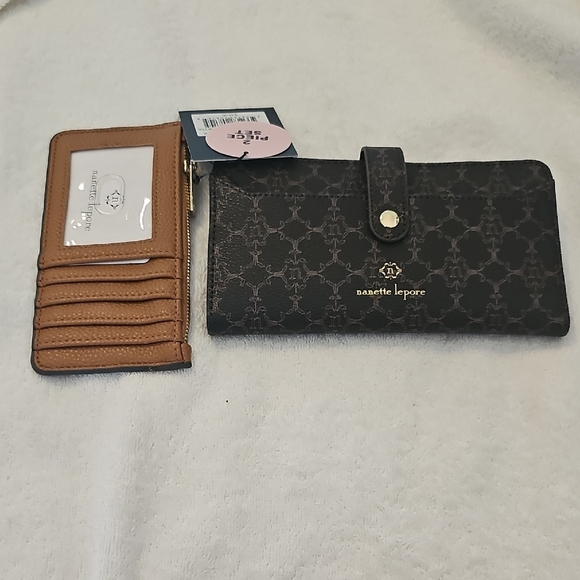 NWT Nanette Lepore Lillith Card Case Organizer 2 Piece Set Chocolate/Vachetta - Picture 12 of 13